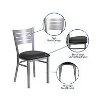 Emma+Oliver Slat Metal Restaurant Dining Chair