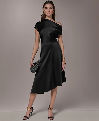 Donna Karan New York Women's A-Line Boat Neck Dress