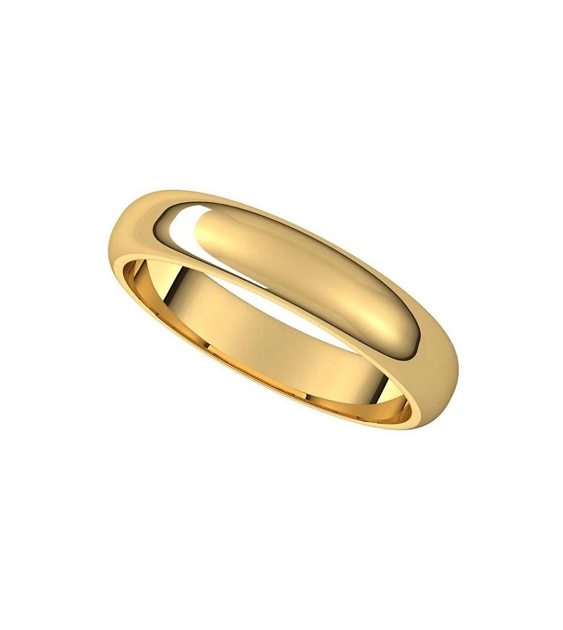 Curata Jewelry Solid 18k Gold 4mm Half Round Wedding Band Ring Sizes 5-12