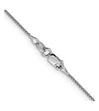 Curata Jewelry Solid 18k Gold Italian Sparkle-Cut 1mm Spiga Chain Necklace