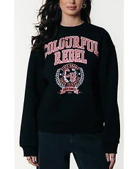 Colourful Rebel Women's Cr Varsity Relaxed Sweat