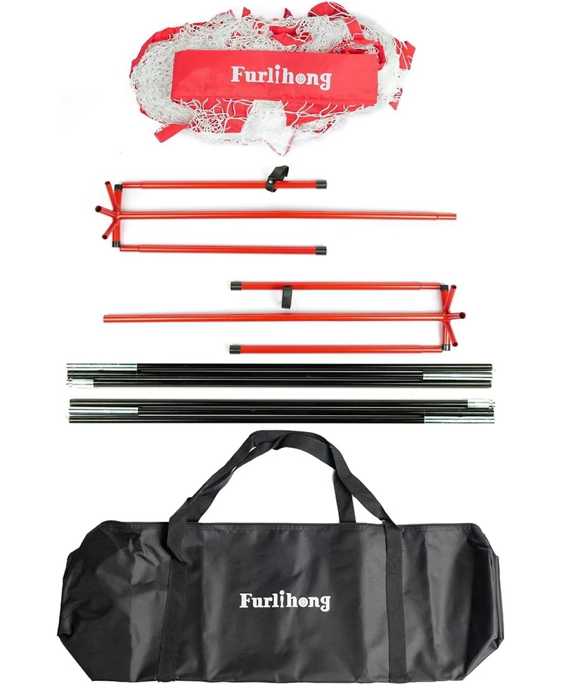 Furlihong Portable Baseball and Tennis Ball Recycling System Net 6 x 7ft with Fiberglass Frame and Carrying Bag for Continuous Training Loop Net Only