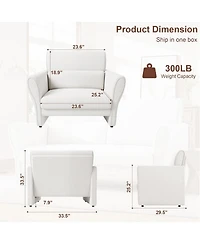 gaomon Modern Accent Chair with Arms, Boucle Upholstered Armchair, Mid-Century Lounge Chair for Living Room, Bedroom, Office, Comfy Single Sofa