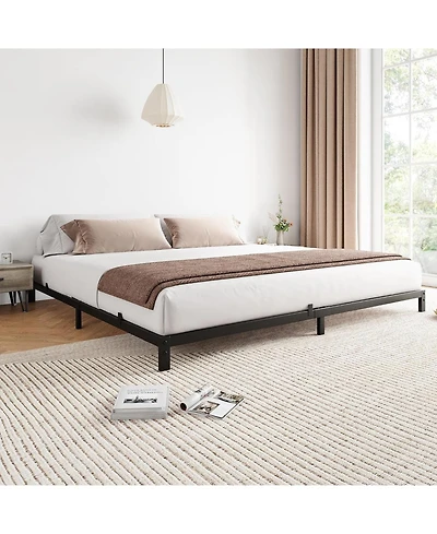 gaomon Metal California King Bed Frame, 6 Non-Slip Mattress without Headboard, Sturdy Heavy Duty Bed Frame with Reserved Holes