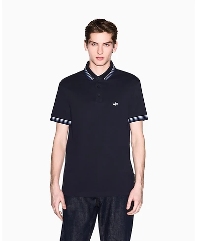 A|X Armani Exchange Men's Short Sleeve Pique Tipping Polo Shirt