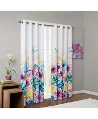 Laoties Printed Floral Blackout Curtain Panel, 50" W x 84" H, Grommet Top, Single Window Panel