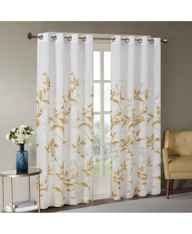 Laoties Printed Grommet Window Curtain Panel, 50" W x 84" H, Lightweight Semi-Sheer, Single Panel