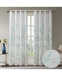 Laoties Printed Grommet Window Curtain Panel, 50" W x 84" H, Lightweight Semi-Sheer, Single Panel