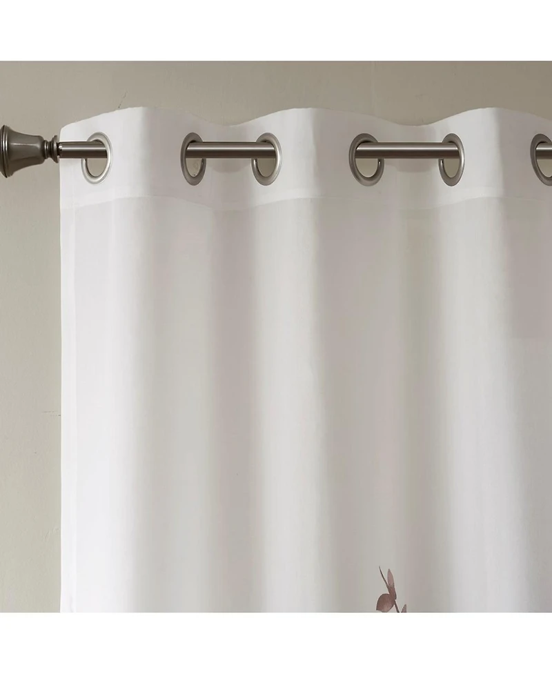 Laoties Printed Grommet Window Curtain Panel, 50" W x 84" H, Lightweight Semi-Sheer, Single Panel