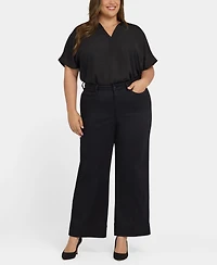 Nydj Plus Teresa Wide-Leg Ankle Hem Jeans