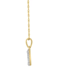 Macy's Diamond Pendant Necklace (1/20 ct. t.w.) in 10k Yellow Gold Over White Rhodium