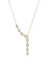 Macy's Diamond Necklace (1/2 ct. t.w.) in 14k Yellow Gold White Rhodium