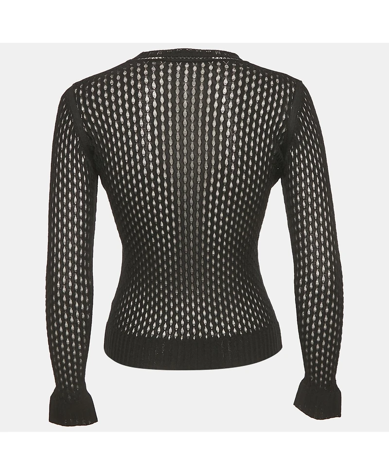 Pre-Owned Versace Women's Sheer Mesh Fitted Top