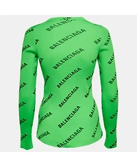 Pre-Owned Balenciaga Women's Techno Logo Print Rib Knit