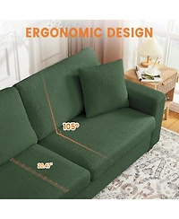 gaomon Modern Sofa, 3 Seater Deep Seat Couch with Wide Armrest, Removable Washable Cushion Cover