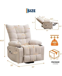 gaomon Power Lift Recliner Chair for Elderly - Electric Massage and Heat Recliner with 45° Assist Stand