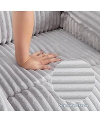 gaomon Corduroy Recliner Chair, Manual Recliner Sofa with Handle, Pillow Top Arms, Thick Padding