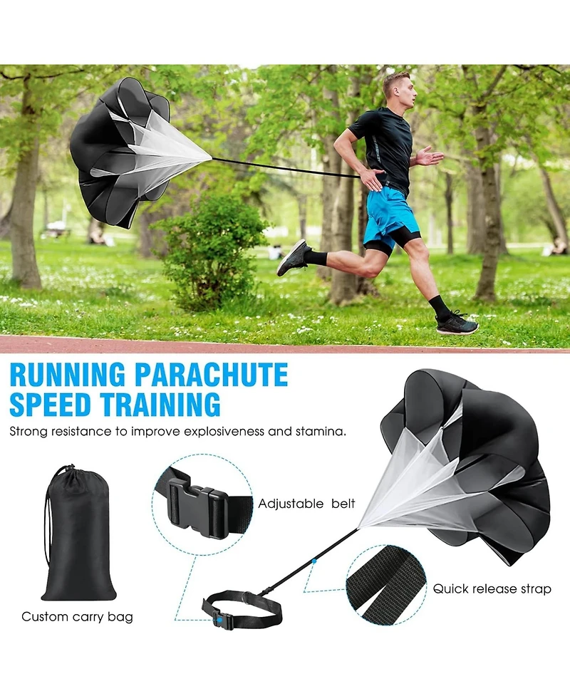 X-umeus 20ft Agility Ladder Training Set with 12 Cones, 4 Hurdles, Jump Rope & Parachute for Soccer, Basketball, Football – Kids to Adults