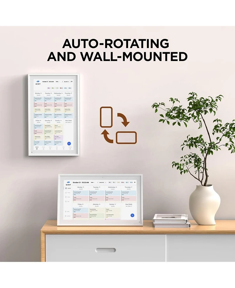 Mezed 15.6 Inch Smart Digital Calendar and Photo Frame Hd Touch Screen Family Organizer with Meal Planner Duty Chart To Do List and Weather