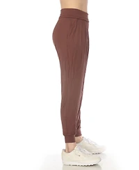 White Mark Women's High-Waist Pleated Lounge Pants