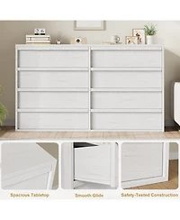 gaomon 8 Drawer Antique Dresser, Wooden Double Chest for Living Room, Entryway