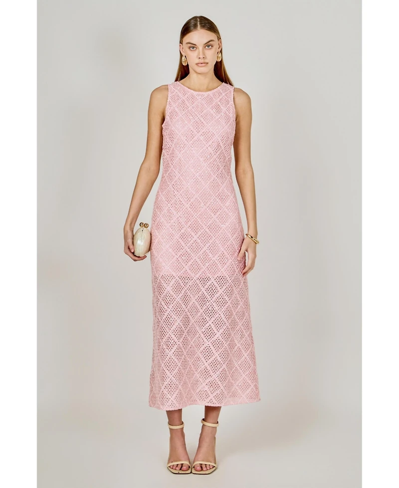 endless rose Women's Textured Sleeveless Maxi Dress