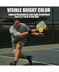 Magicorange 6-Pack Outdoor High-Elasticity 40-Hole Seamless Pickleball Balls with Mesh Carry Bag