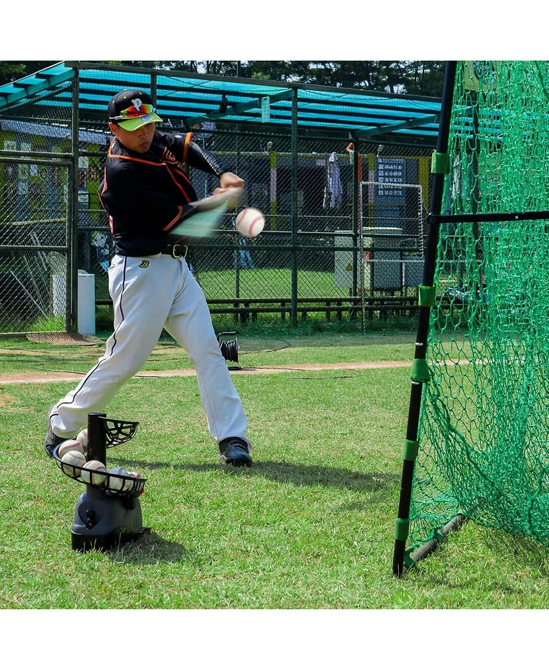 Furlihong Mechanical Baseball Soft Toss Machine with Adjustable Angles & Step On Paddle Launch, Compatible with Regulation Baseballs
