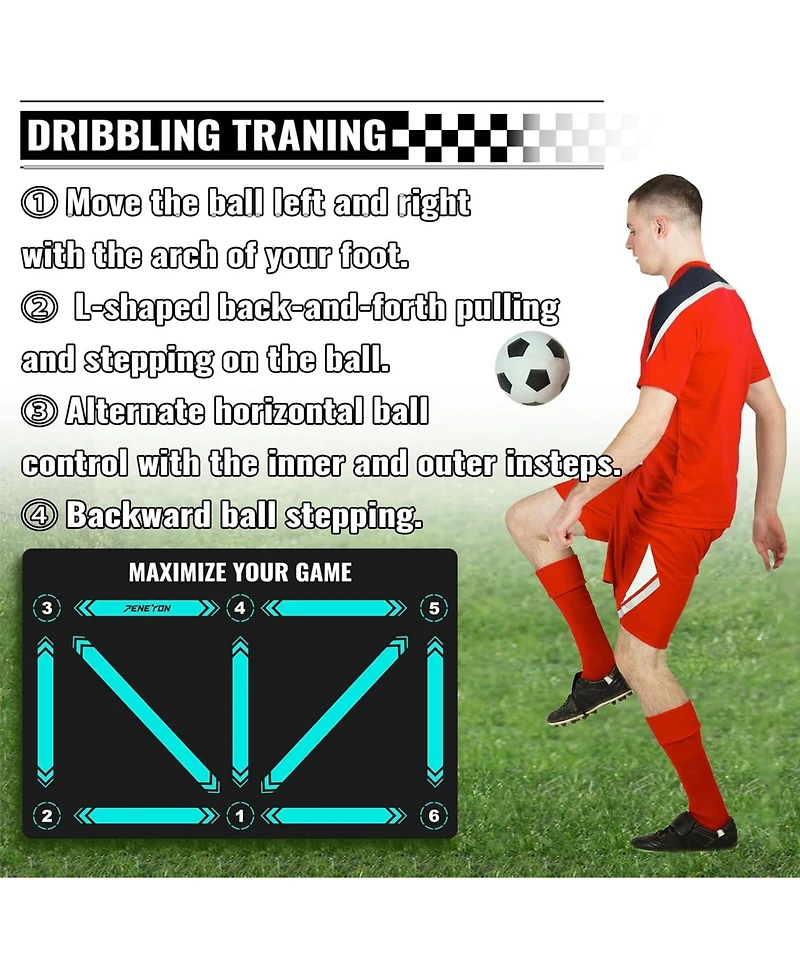 peneyon Pro Agility Football Training Mat – Non-Slip & Silent Design Improves Speed, Strength & Coordination for All Ages & Skill Levels