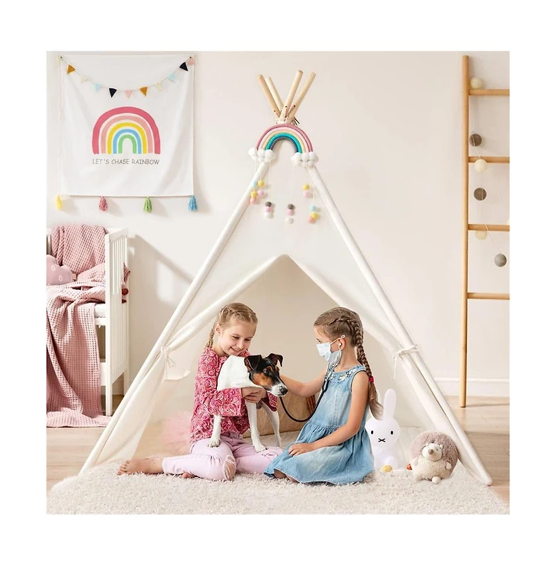 Tiny Land Teepee Tent for Kids with Mat – Indoor Play Tent with Mat