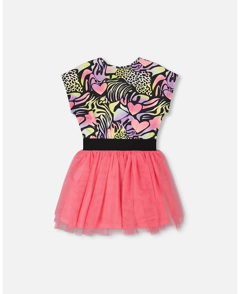 Deux par Toddler Girls Bi-Material Dress