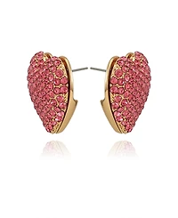 Guess Glass Stone Heart Stud Earrings