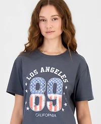 Rebellious One Juniors' Los Angeles 89 Graphic Print T-Shirt
