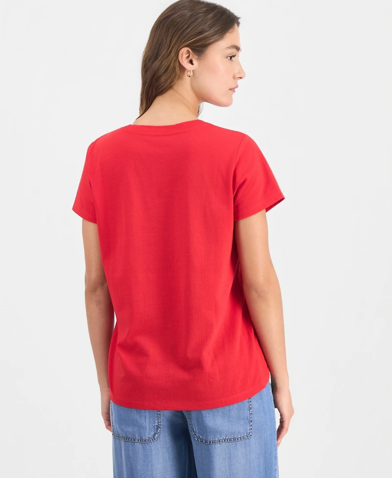 Snoopy Juniors' 4th of July Graphic Print T-Shirt