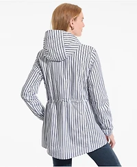 Lands' End Women's Print Waterproof Hooded Packable Raincoat