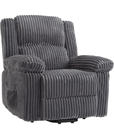 gaomon Corduroy Recliner Chair, Manual Recliner Sofa with Handle, Pillow Top Arms, Thick Padding, Side Pocket, 330Lbs Capacity