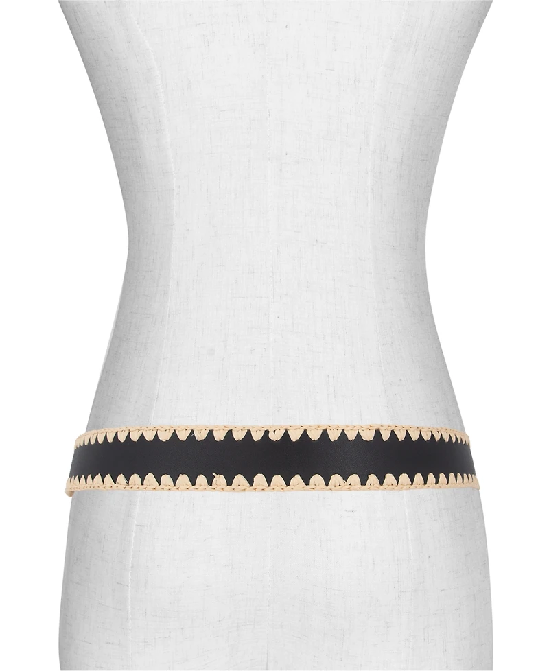 Michael Kors Raffia Leather Belt