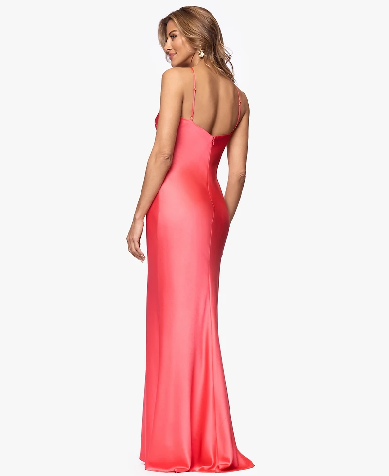 Xscape Petite Floral Placement Print Ball Gown