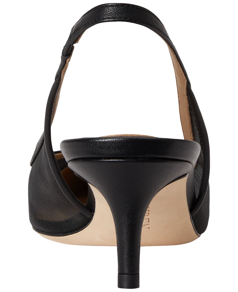 Lauren Ralph Women's Lolah Mesh and Nappa Slingback Pumps