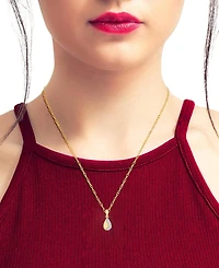 Macy's Diamond Pendant Necklace (1/20 ct. t.w.) in 10k Yellow Gold Over White Rhodium