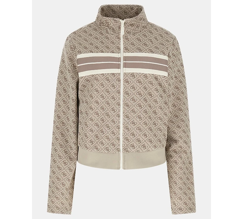 Guess Women's Full-Zip Jacquard Sweatshirt