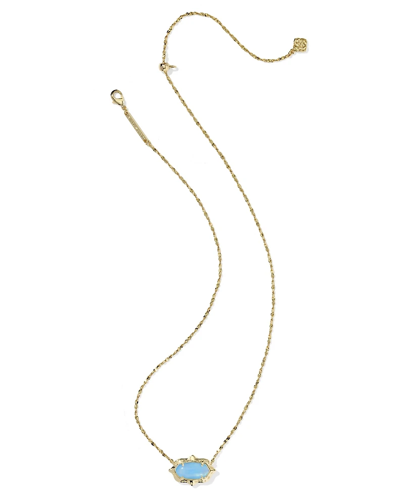 Kendra Scott Imitation Pearl and 14k Gold Over Brass Elisa Scallop Frame Short Pendant Necklace