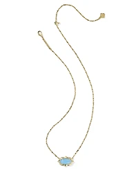 Kendra Scott Imitation Pearl and 14k Gold Over Brass Elisa Scallop Frame Short Pendant Necklace