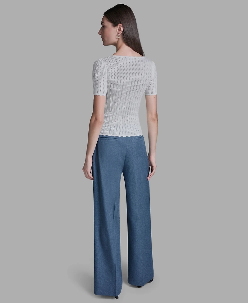 Bcbg Women's V-Neck Short-Sleeve Top