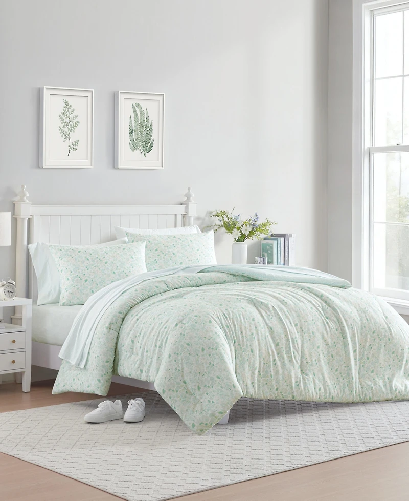 Laura Ashley Quartet Washed Microfiber 7-Pc. Comforter Set