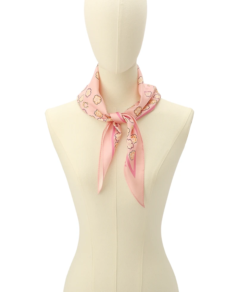 Coach Women's Waterfall Tea Rose Printed Silk Diamond Scarf