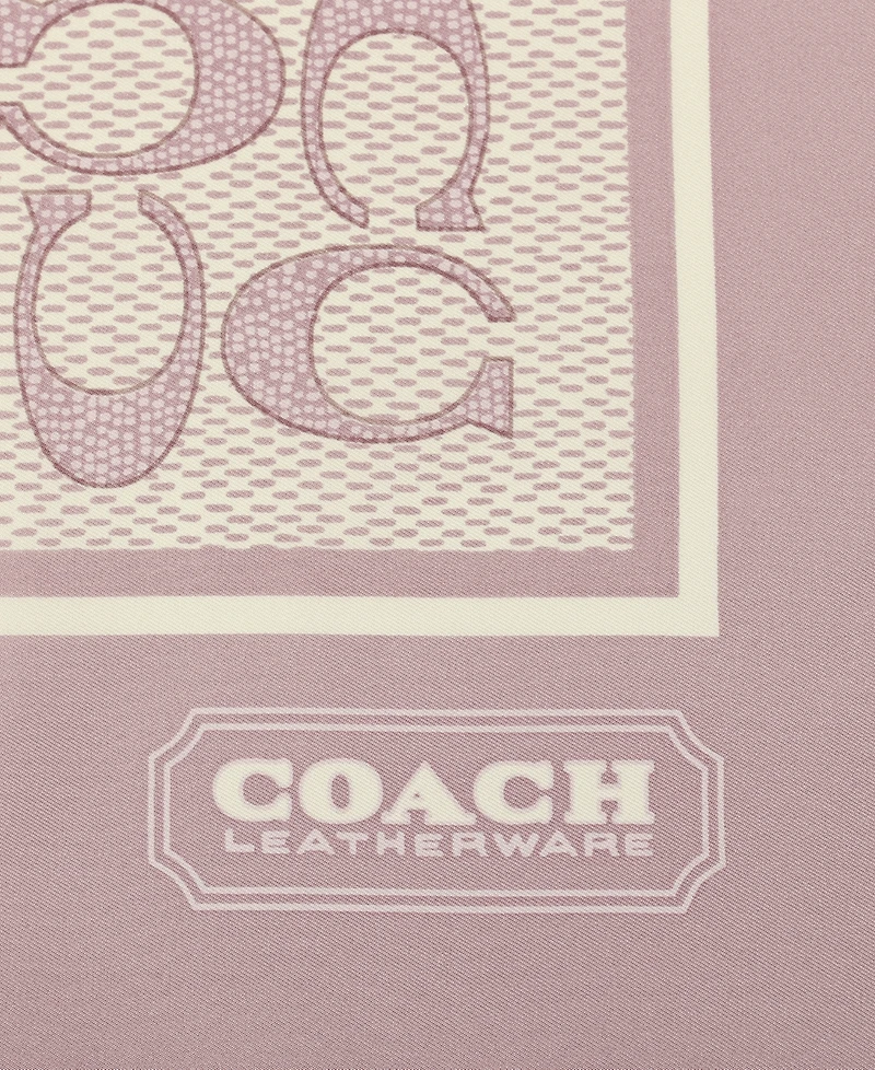 Coach Women's Textured Signature C Printed Silk Square Scarf