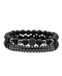 Rhona Sutton Men's Stainless Steel & Novar Black Bracelet