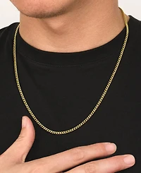 Rhona Sutton Men's Stainless Steel Cuban Chain Necklace in 14k Gold Plated