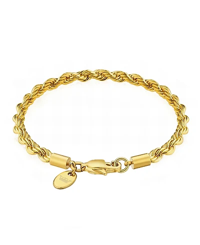 Rhona Sutton Men's Twisted Rope Chain Bracelet in 18k Gold Plated